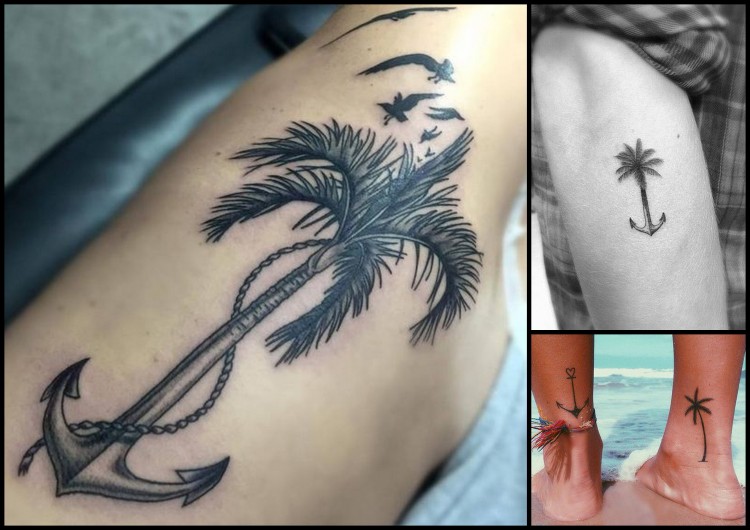 Anchor & Palm tree Tattoos